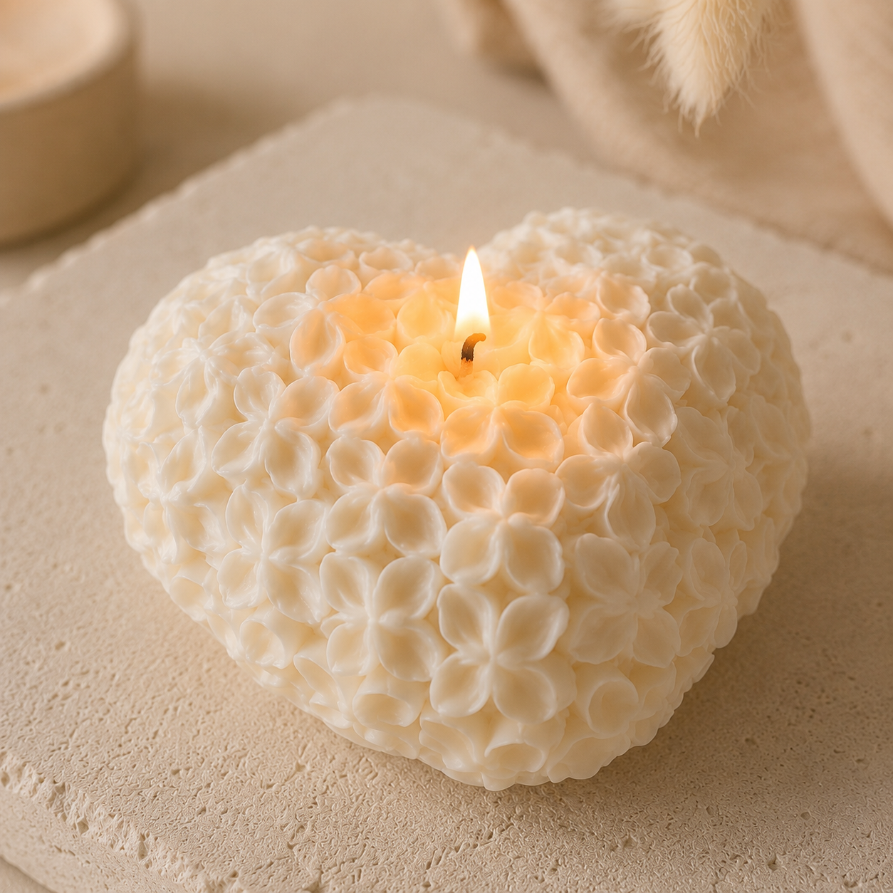 Floral Heart Kerze