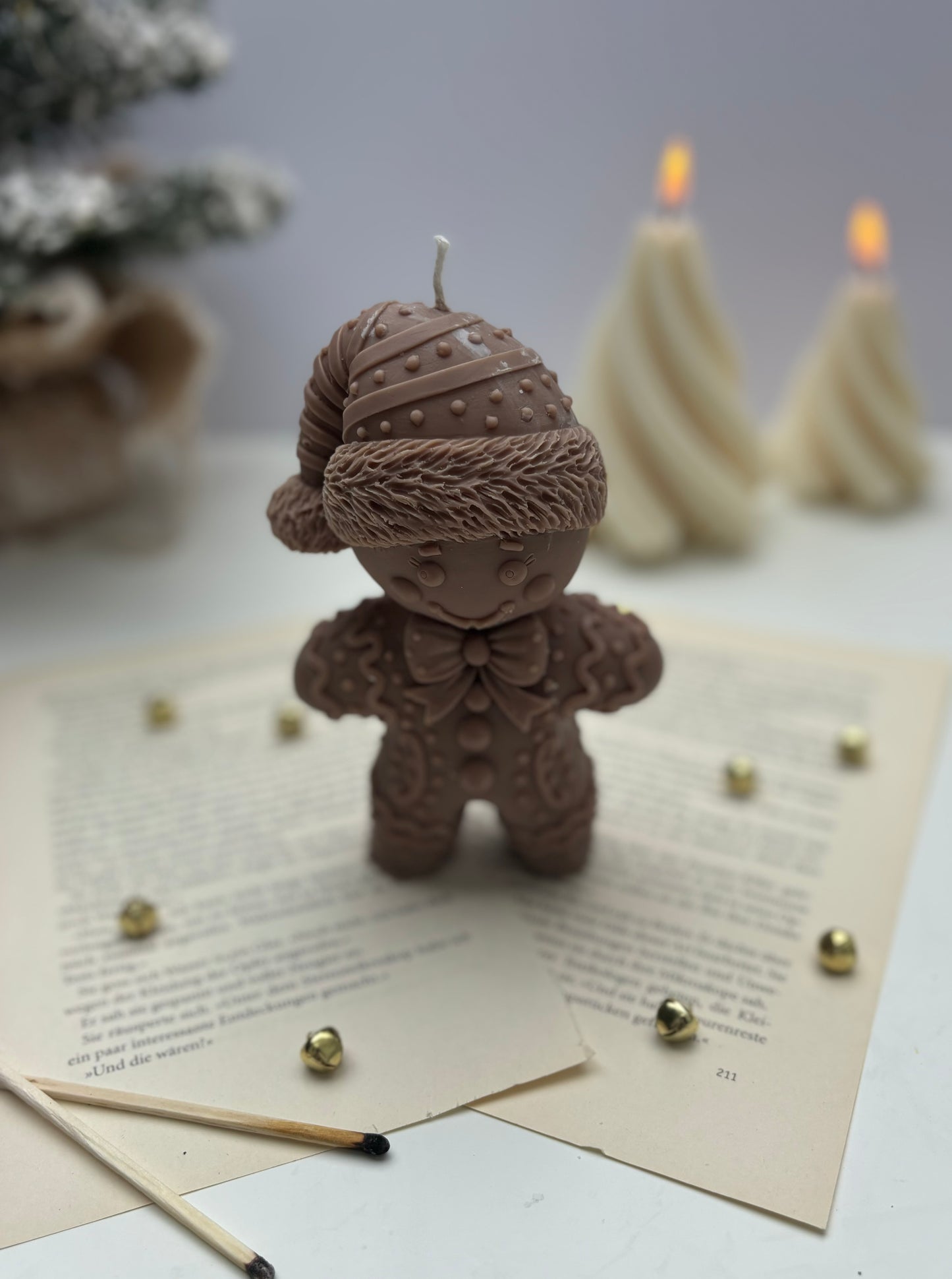 Lebkuchenmann Kerze Braun