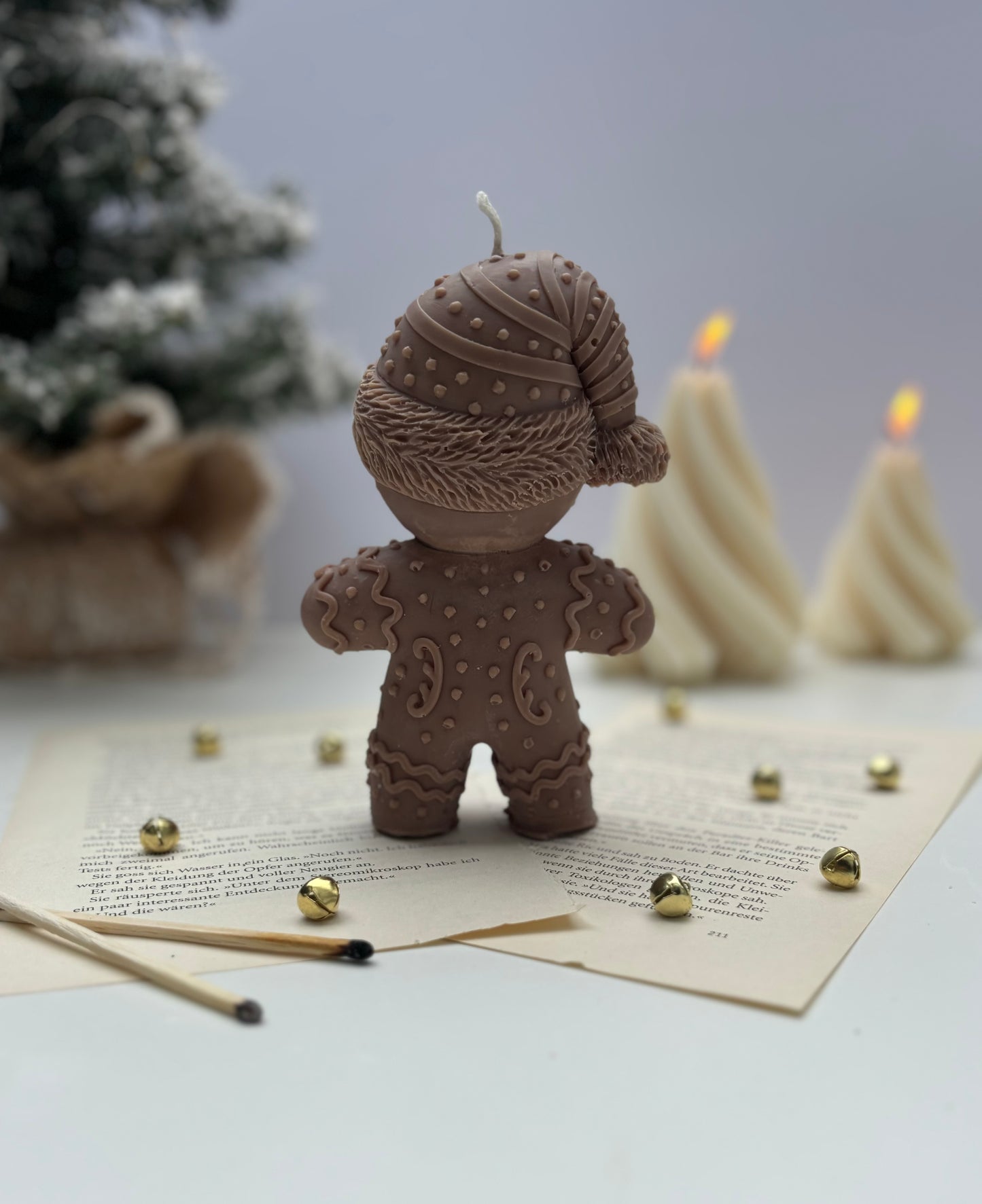 Lebkuchenmann Kerze Braun