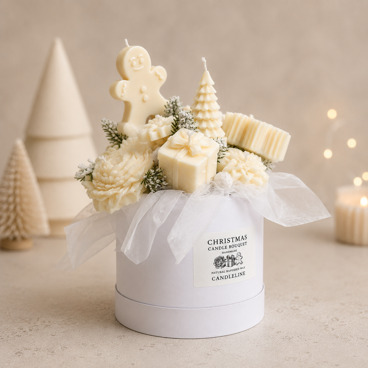 Christmas Candle Bouquet White