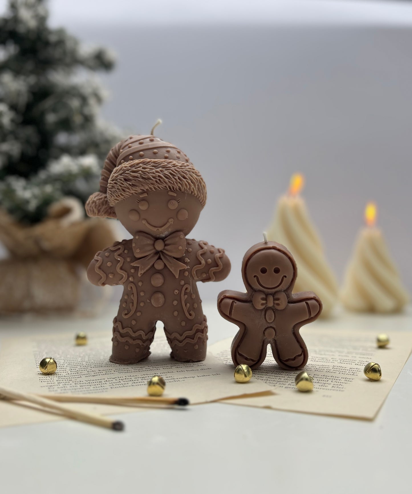 Lebkuchenmännchen Kerze Braun