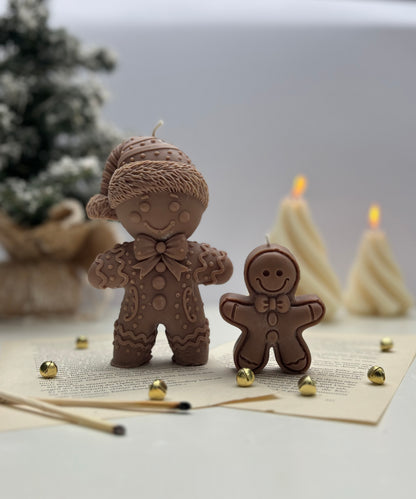 Lebkuchenmännchen Kerze Braun