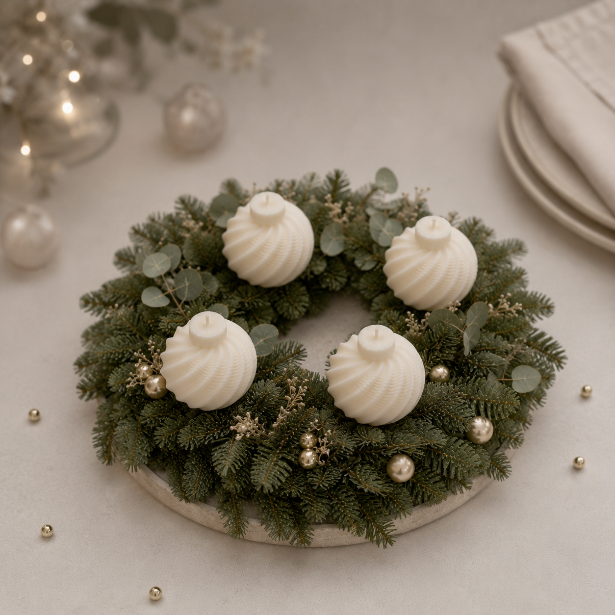 Adventskranz-Kerzen Set Kugel
