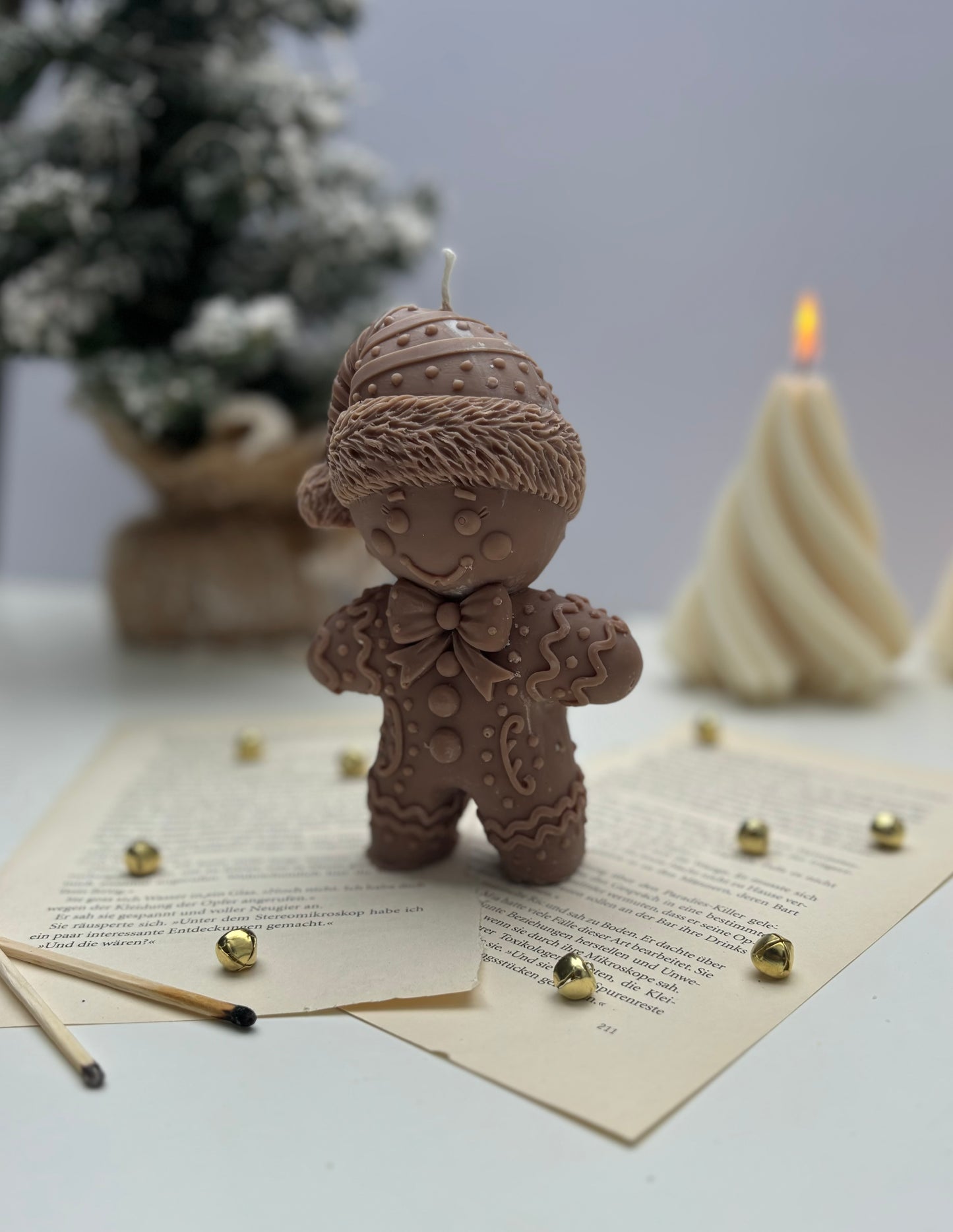 Lebkuchenmann Kerze Braun