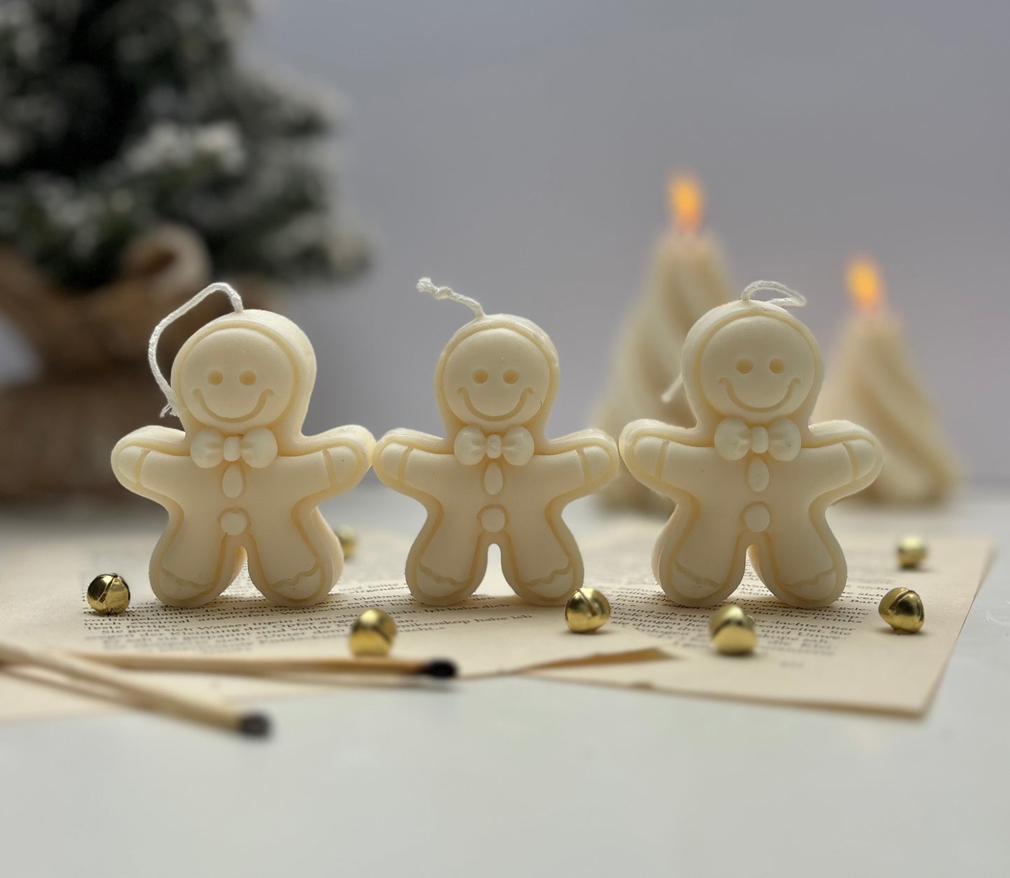 Lebkuchenmännchen Kerze Braun