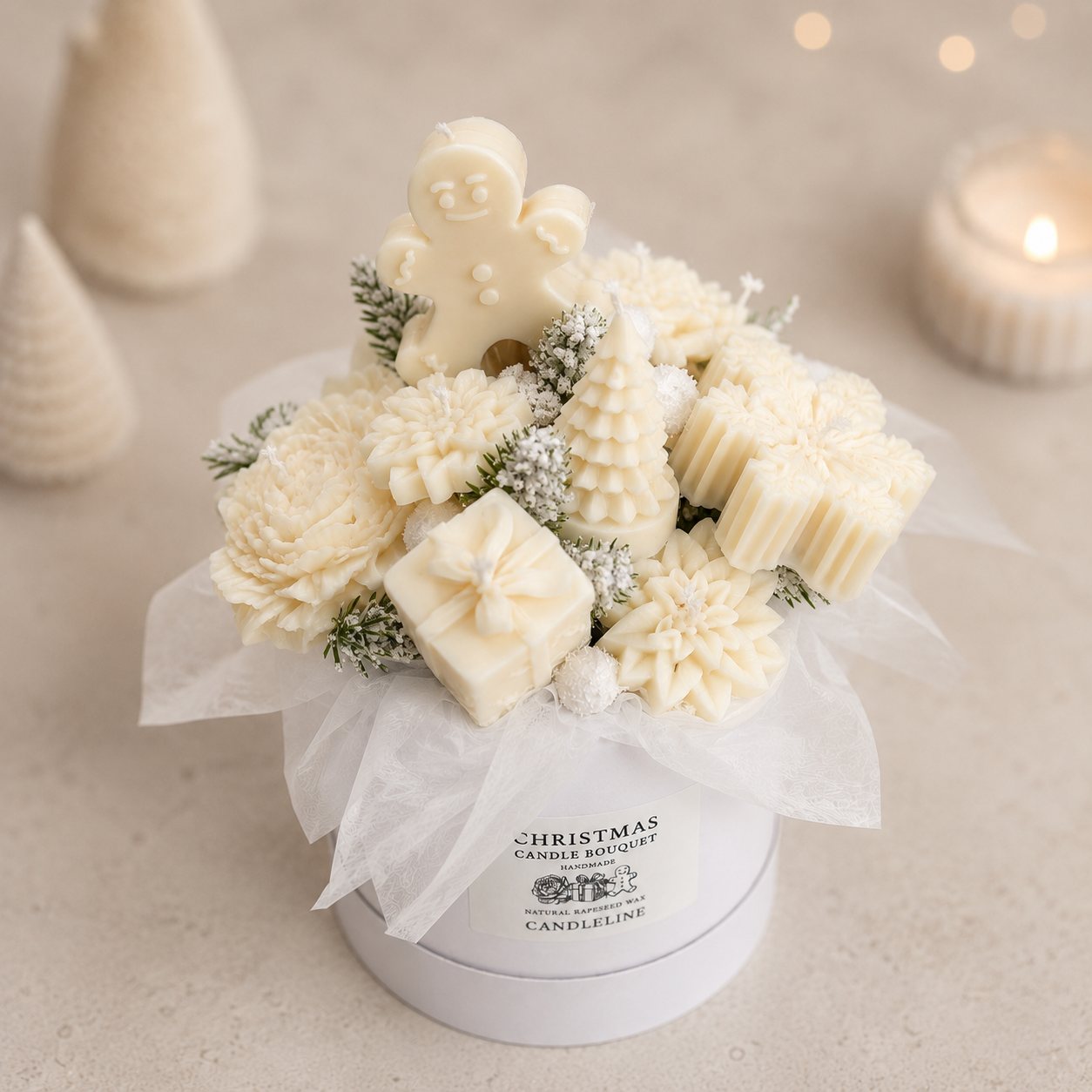 Christmas Candle Bouquet White