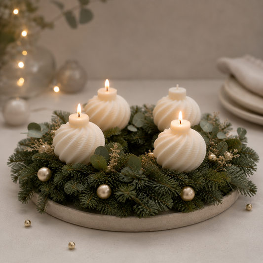 Adventskranz-Kerzen Set Kugel