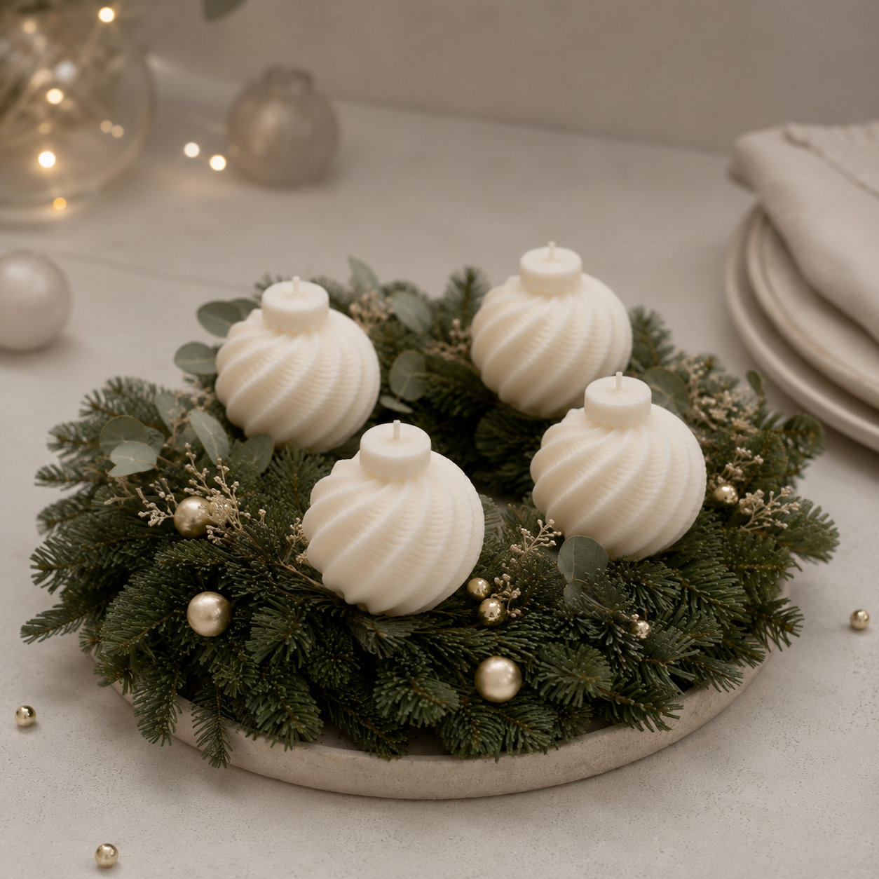 Adventskranz-Kerzen Set Kugel