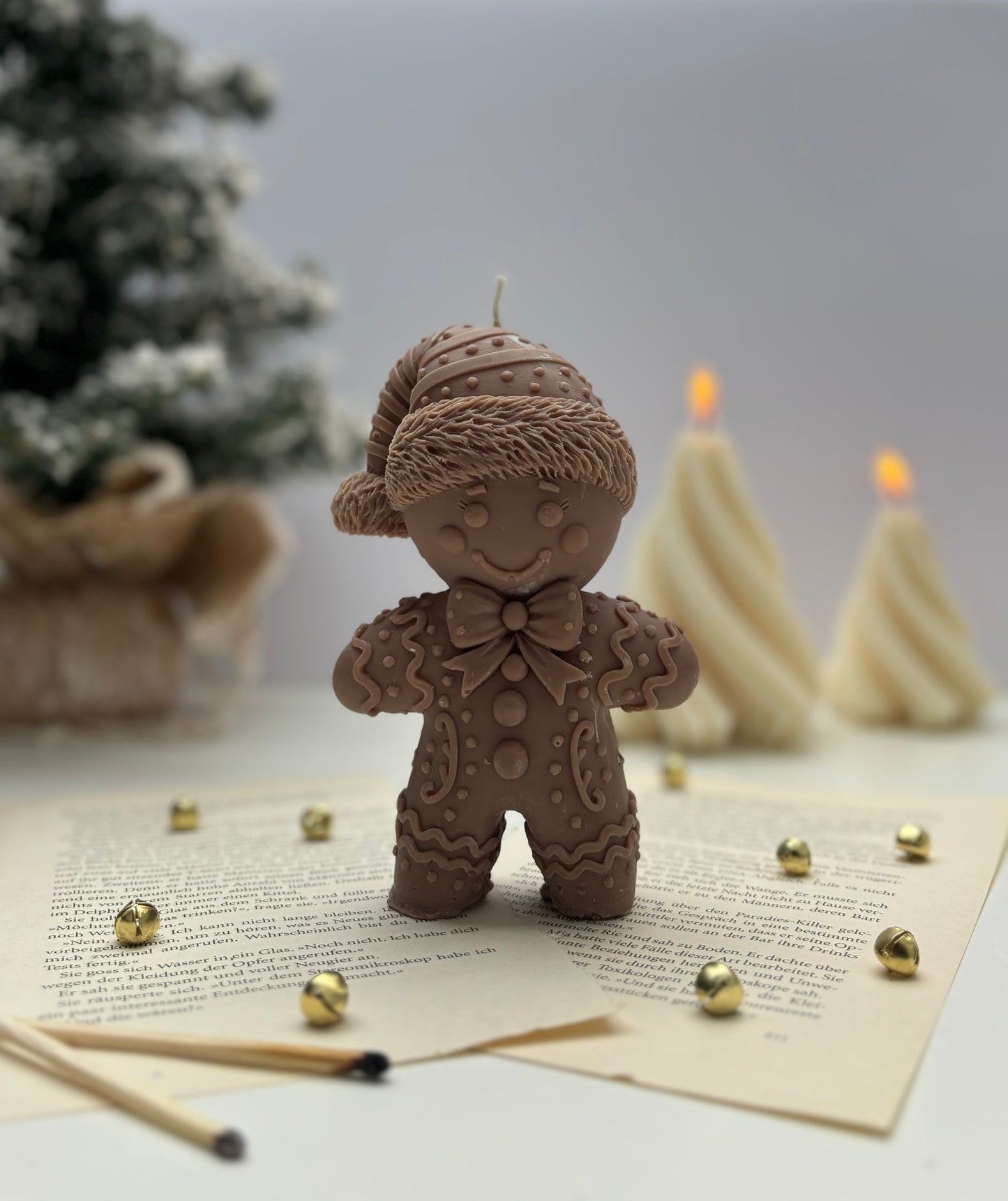 Lebkuchenmann Kerze Braun