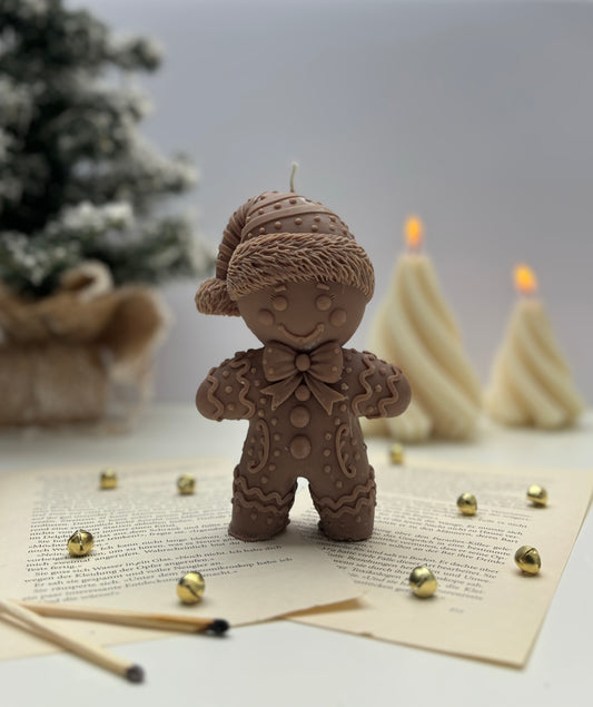 Lebkuchenmann Kerze Braun