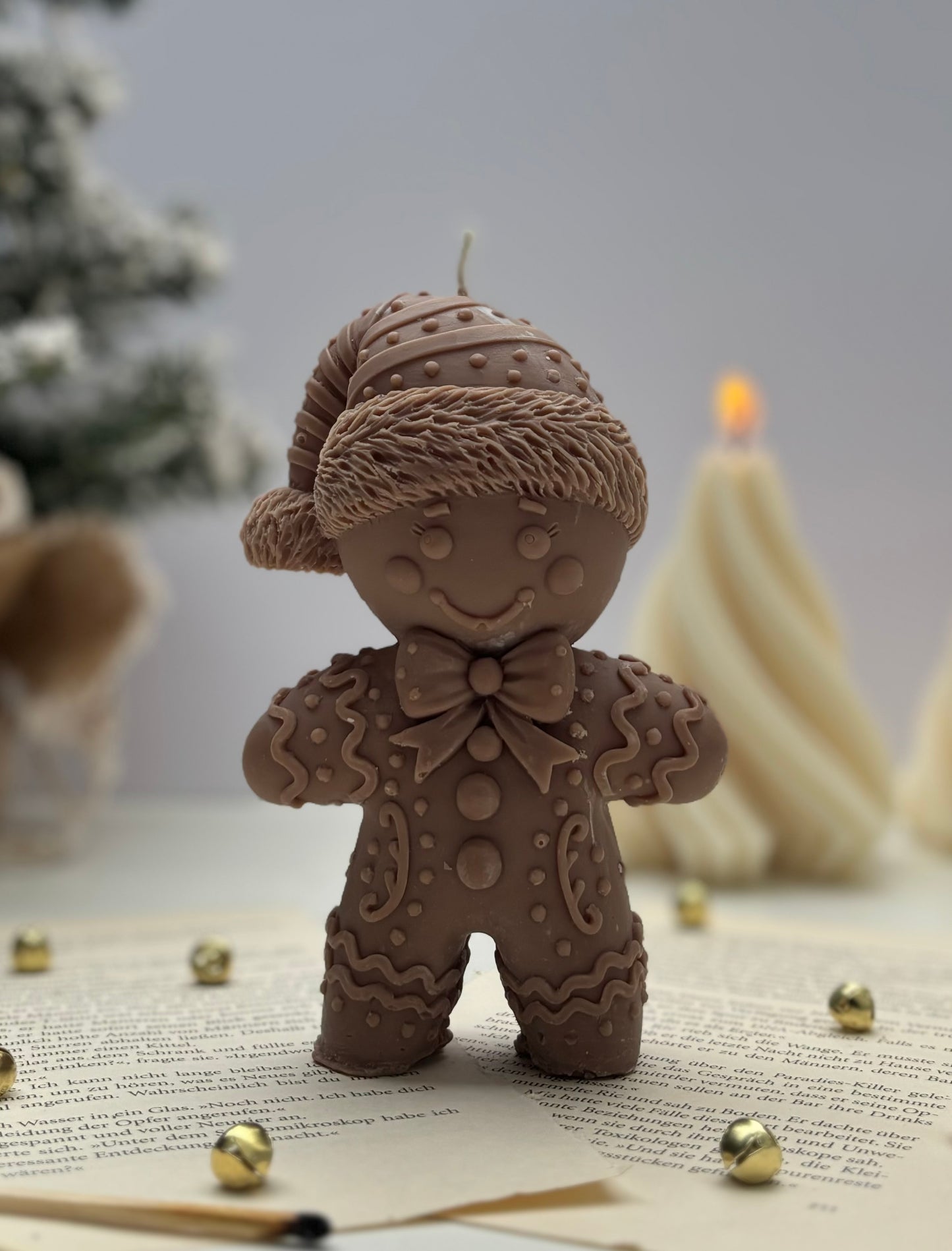 Lebkuchenmann Kerze Braun