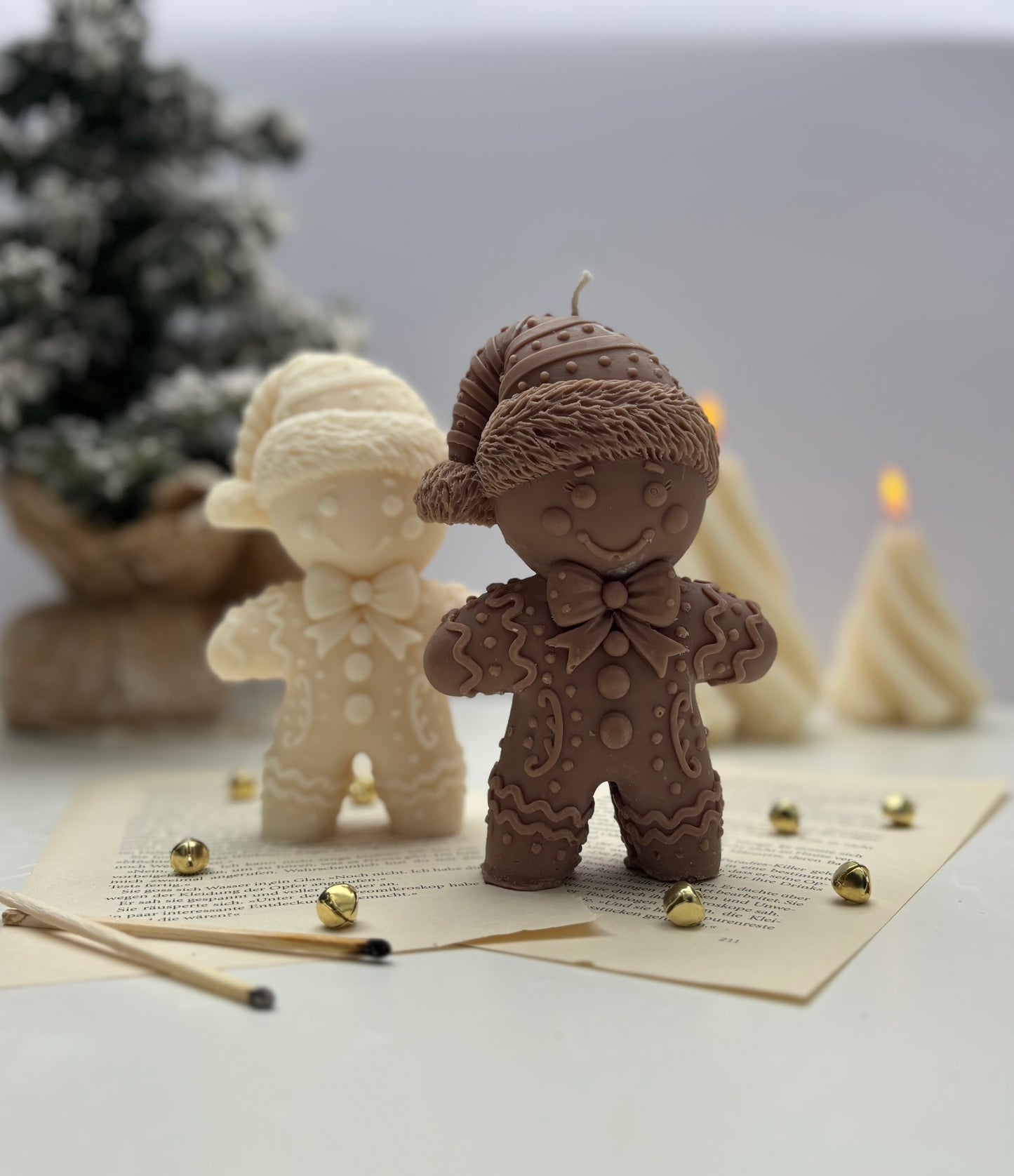 Lebkuchenmann Kerze Braun