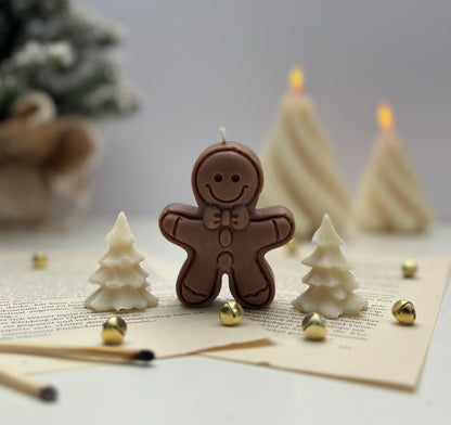Lebkuchenmännchen Kerze Braun
