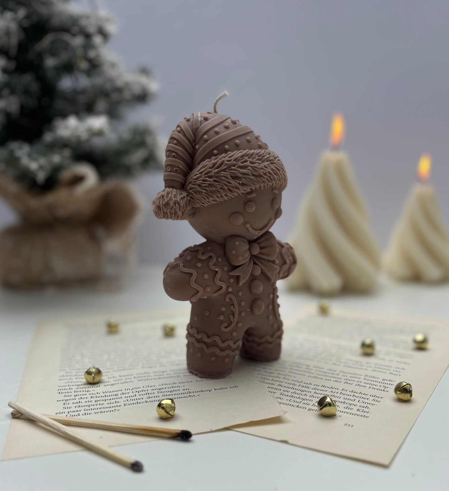 Lebkuchenmann Kerze Braun