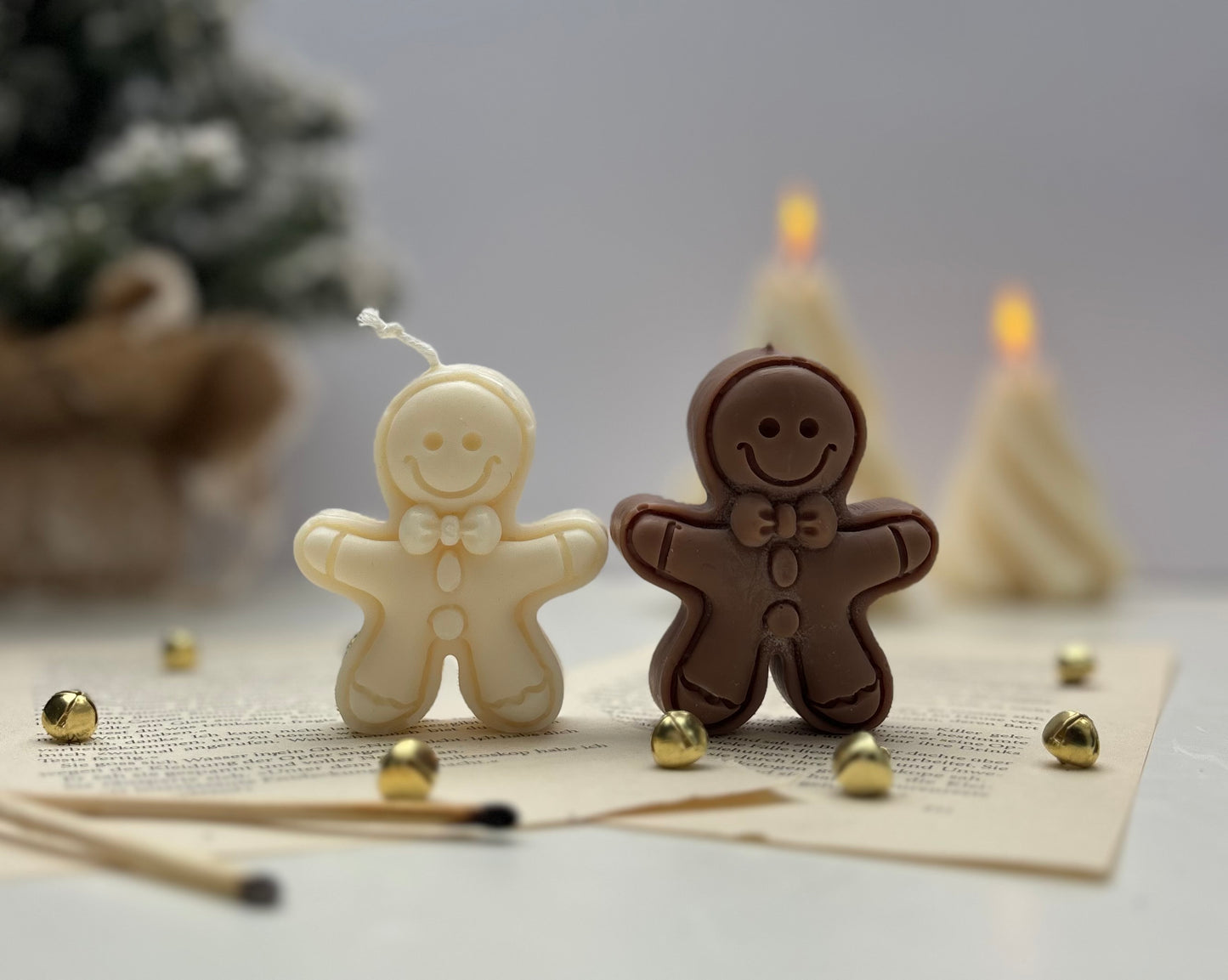 Lebkuchenmännchen Kerze Braun