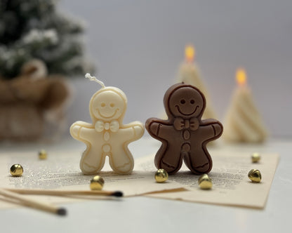 Lebkuchenmännchen Kerze Braun