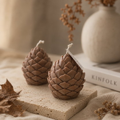 Pine Cone Kerze Braun