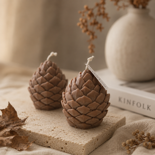Pine Cone Kerze Braun